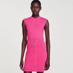 Femme SANDRO Robe Courte à Boutons