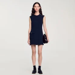 Femme SANDRO Robe Courte à Boutons