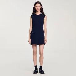 Femme SANDRO Robe Courte à Boutons