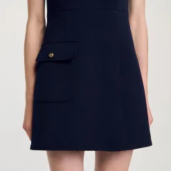 Femme SANDRO Robe Courte à Boutons