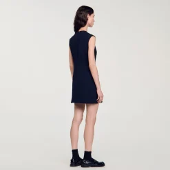 Femme SANDRO Robe Courte à Boutons