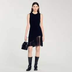 Femme SANDRO Robe Courte à Franges