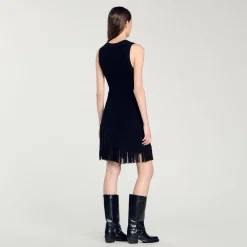 Femme SANDRO Robe Courte à Franges