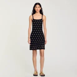 Femme SANDRO Robe Courte à Pampilles Coquillages