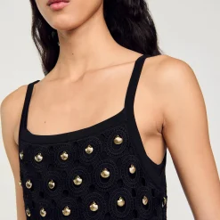 Femme SANDRO Robe Courte à Pampilles Coquillages