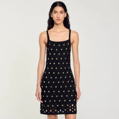Femme SANDRO Robe Courte à Pampilles Coquillages