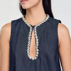 Femme SANDRO Robe Courte à Strass