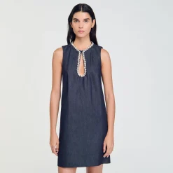 Femme SANDRO Robe Courte à Strass