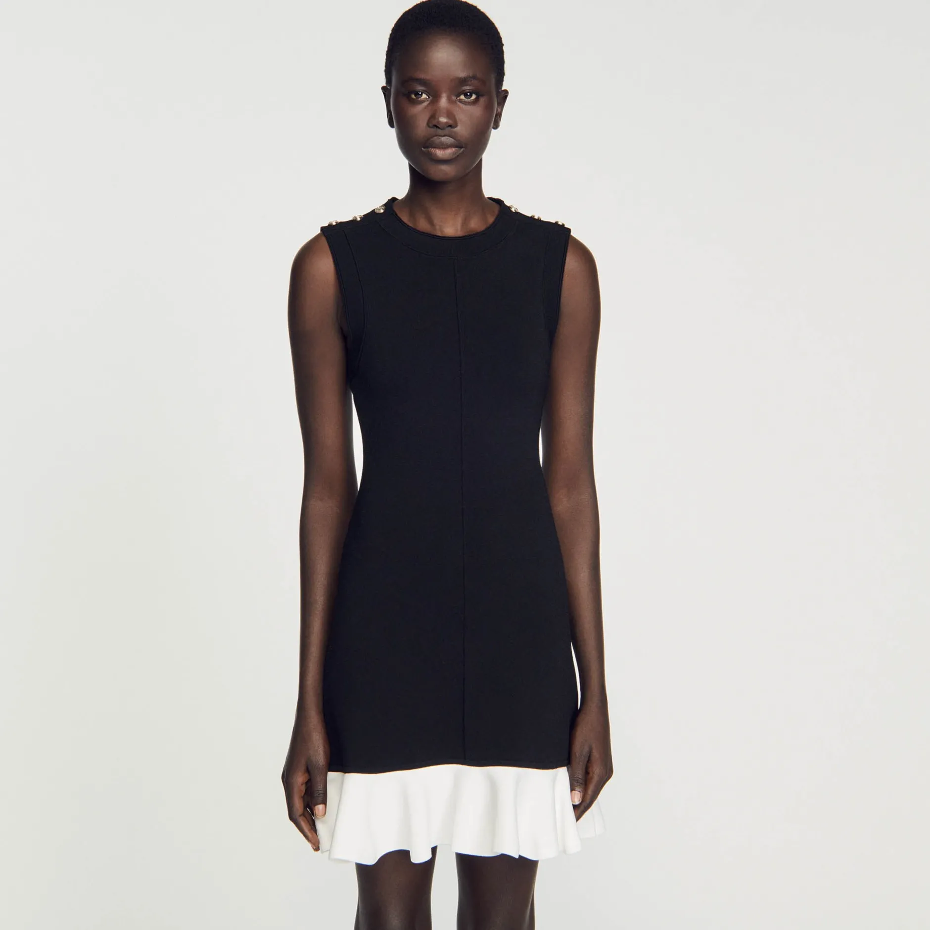 Femme SANDRO Robe Courte Bicolore