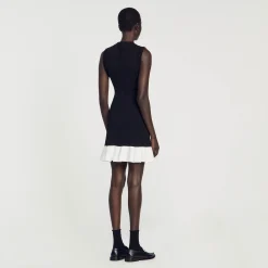 Femme SANDRO Robe Courte Bicolore