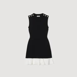 Femme SANDRO Robe Courte Bicolore