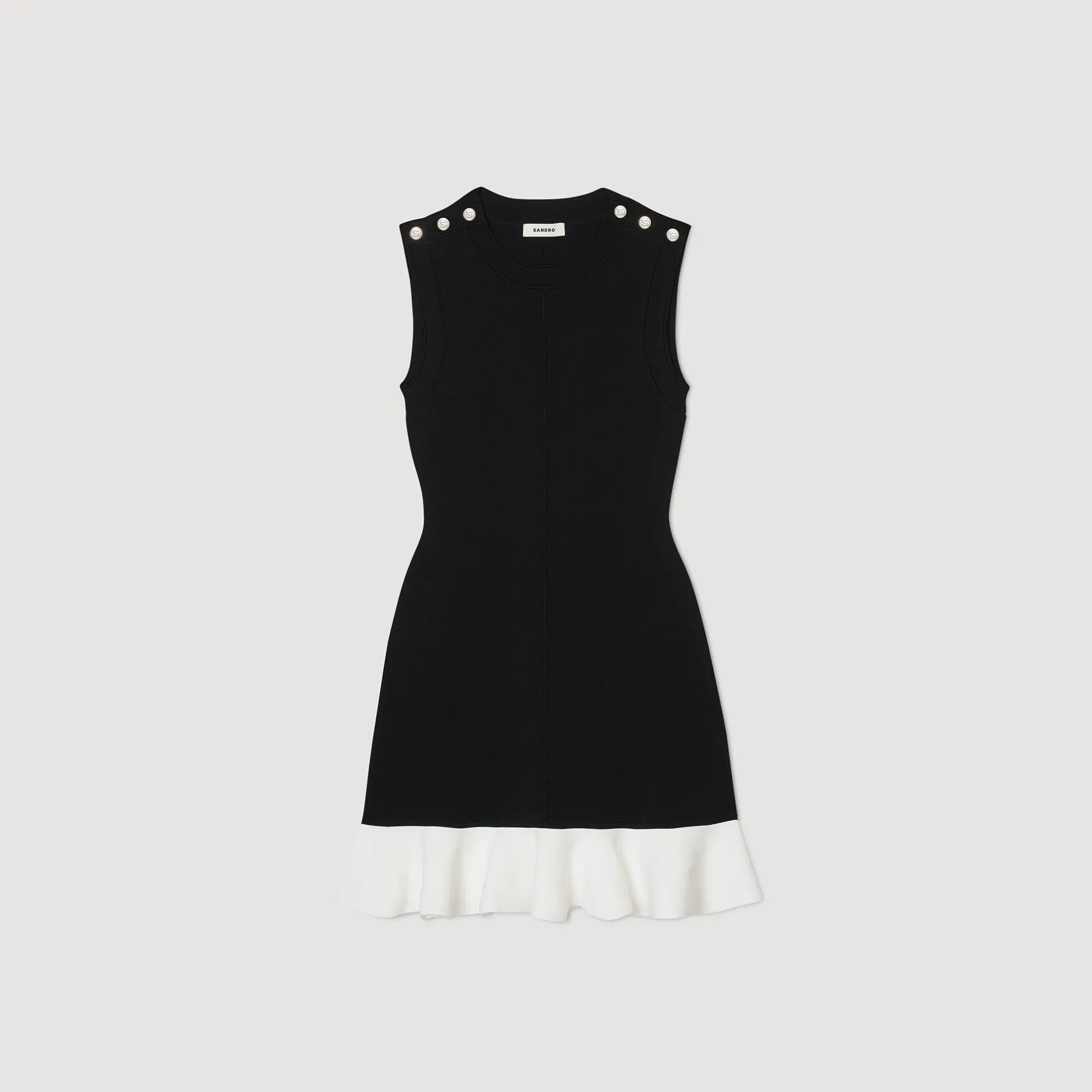 Femme SANDRO Robe Courte Bicolore