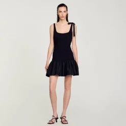 Femme SANDRO Robe Courte Bimatières