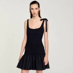 Femme SANDRO Robe Courte Bimatières