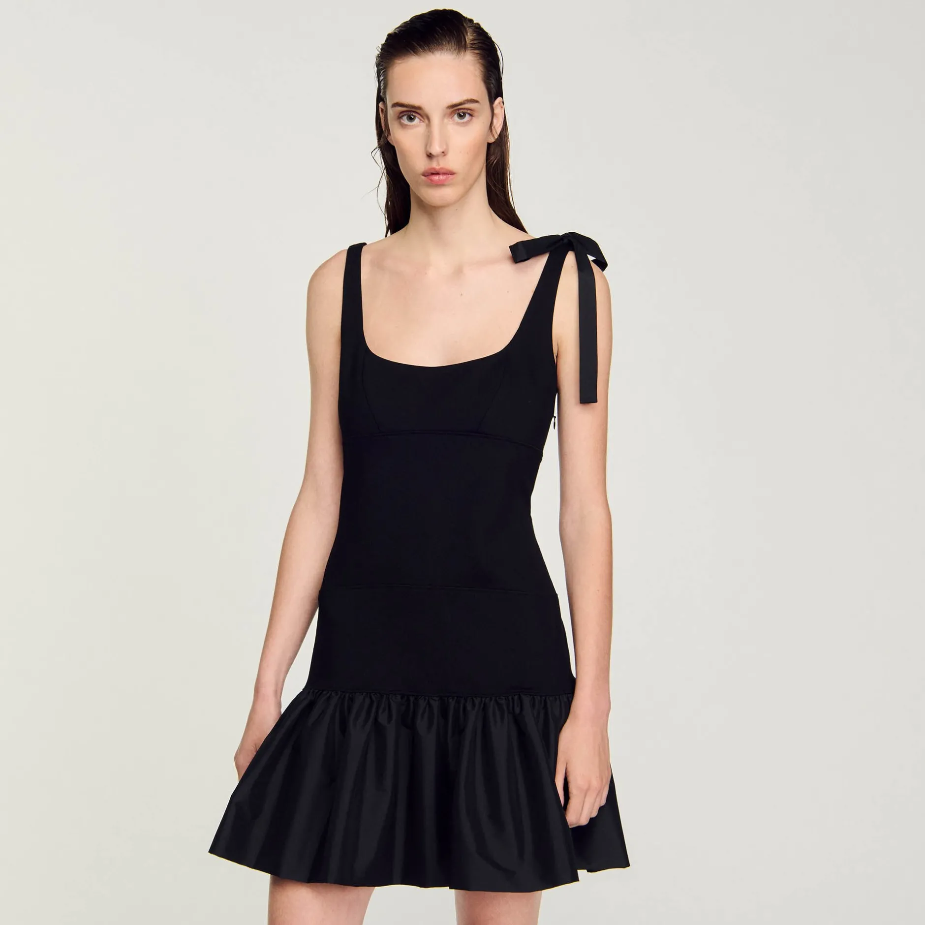 Femme SANDRO Robe Courte Bimatières