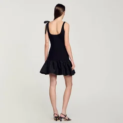 Femme SANDRO Robe Courte Bimatières