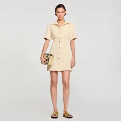 Femme SANDRO Robe Courte Boutonnée