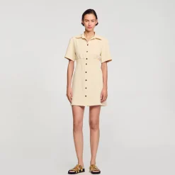 Femme SANDRO Robe Courte Boutonnée