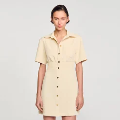 Femme SANDRO Robe Courte Boutonnée