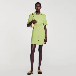 Femme SANDRO Robe Courte Boutonnée