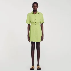 Femme SANDRO Robe Courte Boutonnée