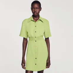 Femme SANDRO Robe Courte Boutonnée