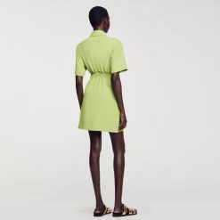 Femme SANDRO Robe Courte Boutonnée