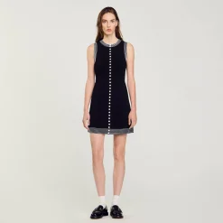 Femme SANDRO Robe Courte Boutonnée