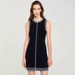 Femme SANDRO Robe Courte Boutonnée