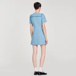 Femme SANDRO Robe Courte Boutonnée En Tweed