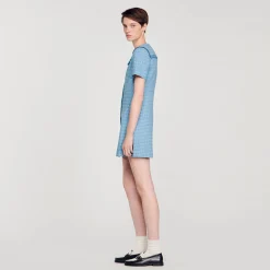 Femme SANDRO Robe Courte Boutonnée En Tweed