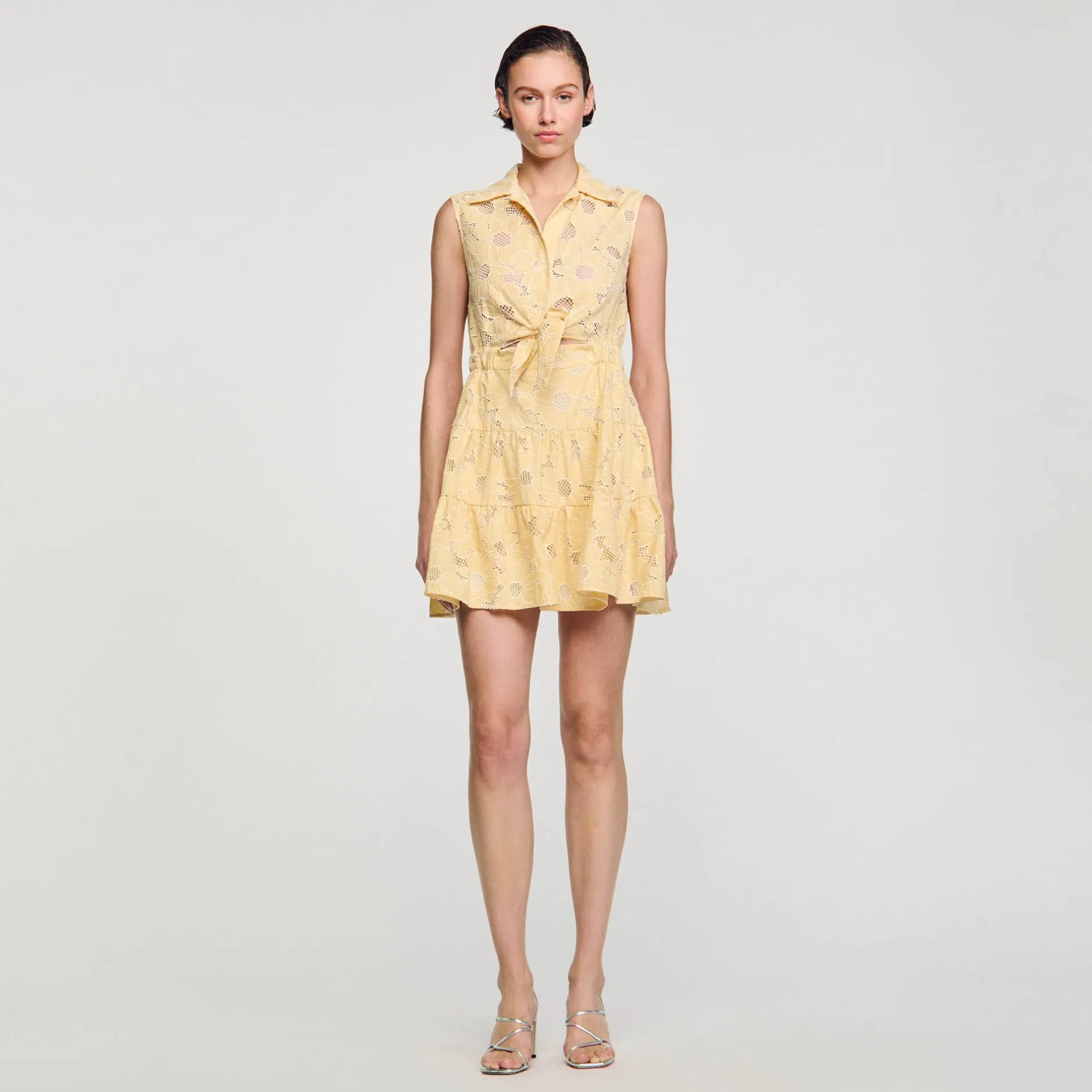 Femme SANDRO Robe Courte Brodée