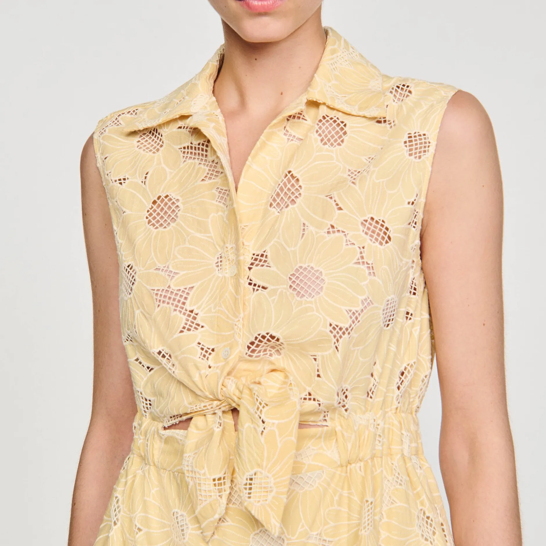 Femme SANDRO Robe Courte Brodée