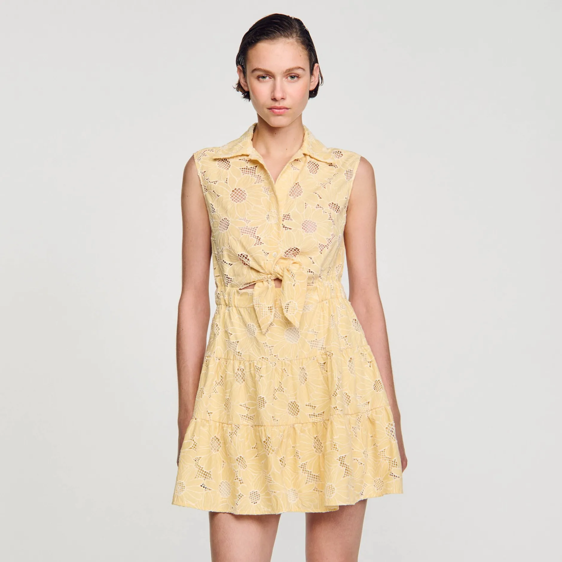 Femme SANDRO Robe Courte Brodée