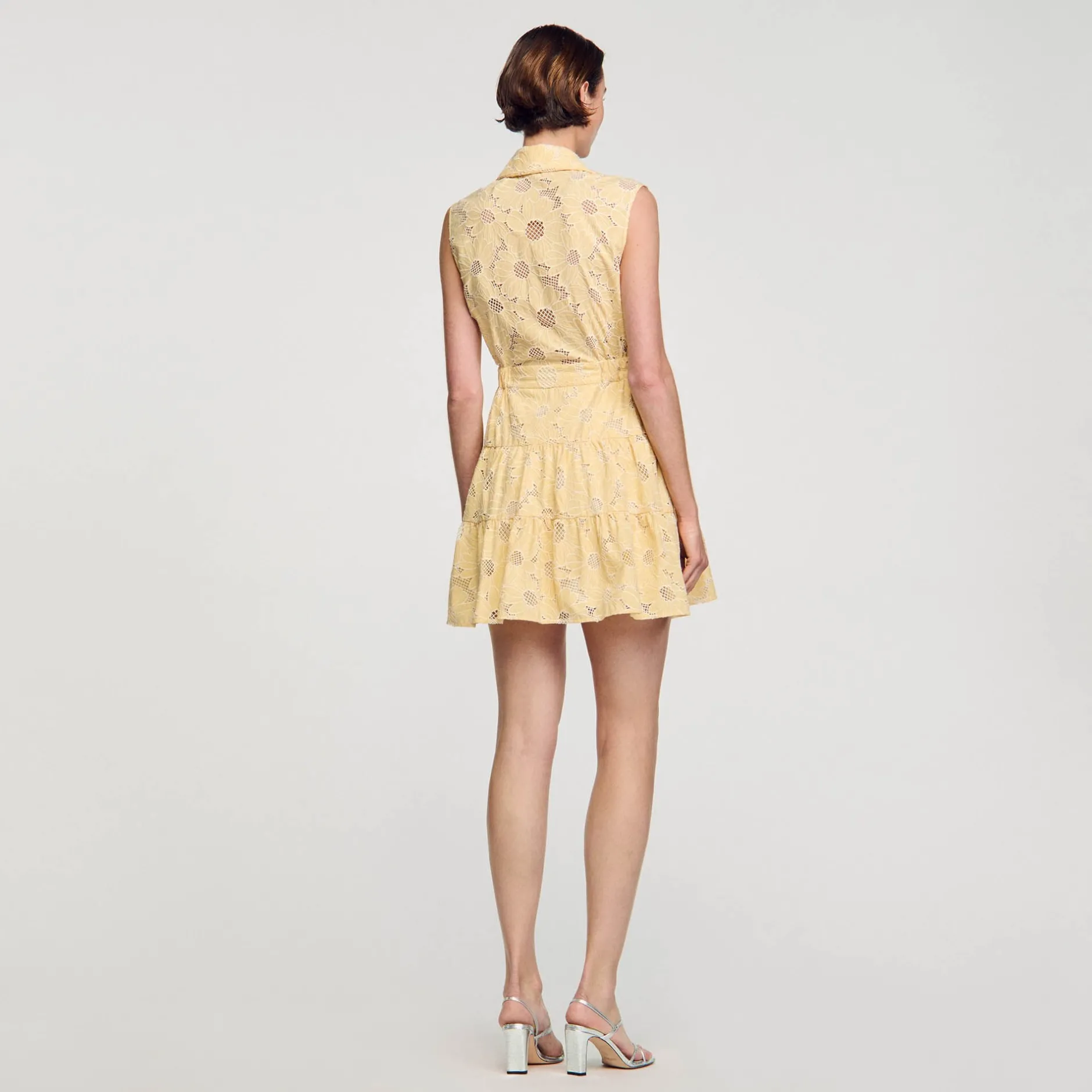 Femme SANDRO Robe Courte Brodée