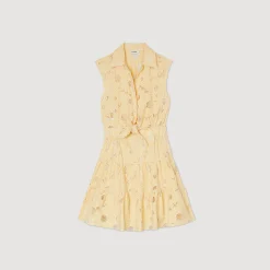 Femme SANDRO Robe Courte Brodée