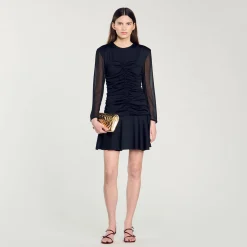 Femme SANDRO Robe Courte Drapée