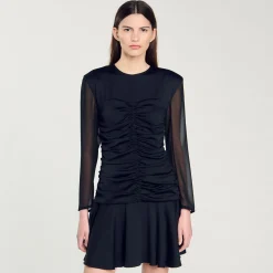 Femme SANDRO Robe Courte Drapée
