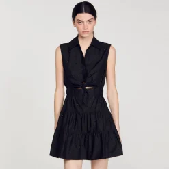 Femme SANDRO Robe Courte Drapée Et Strassée