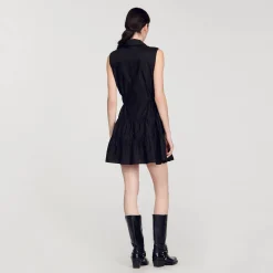 Femme SANDRO Robe Courte Drapée Et Strassée