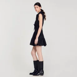 Femme SANDRO Robe Courte Drapée Et Strassée