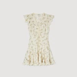 Femme SANDRO Robe Courte En Guipure Marguerites