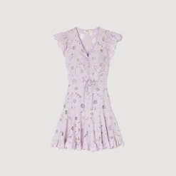 Femme SANDRO Robe Courte En Guipure Marguerites