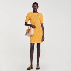 Femme SANDRO Robe Courte En Maille