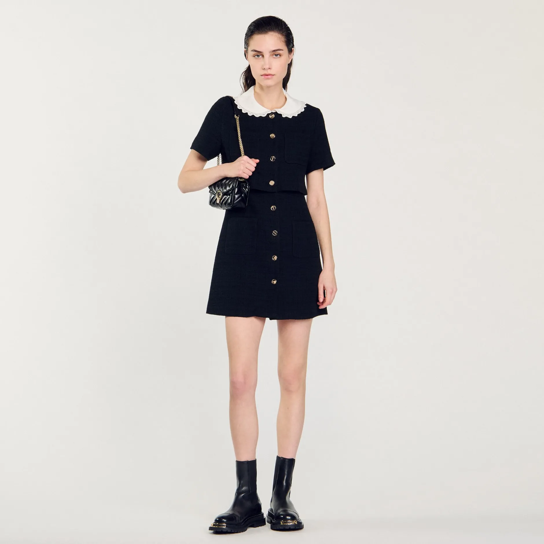 Femme SANDRO Robe Courte En Tweed