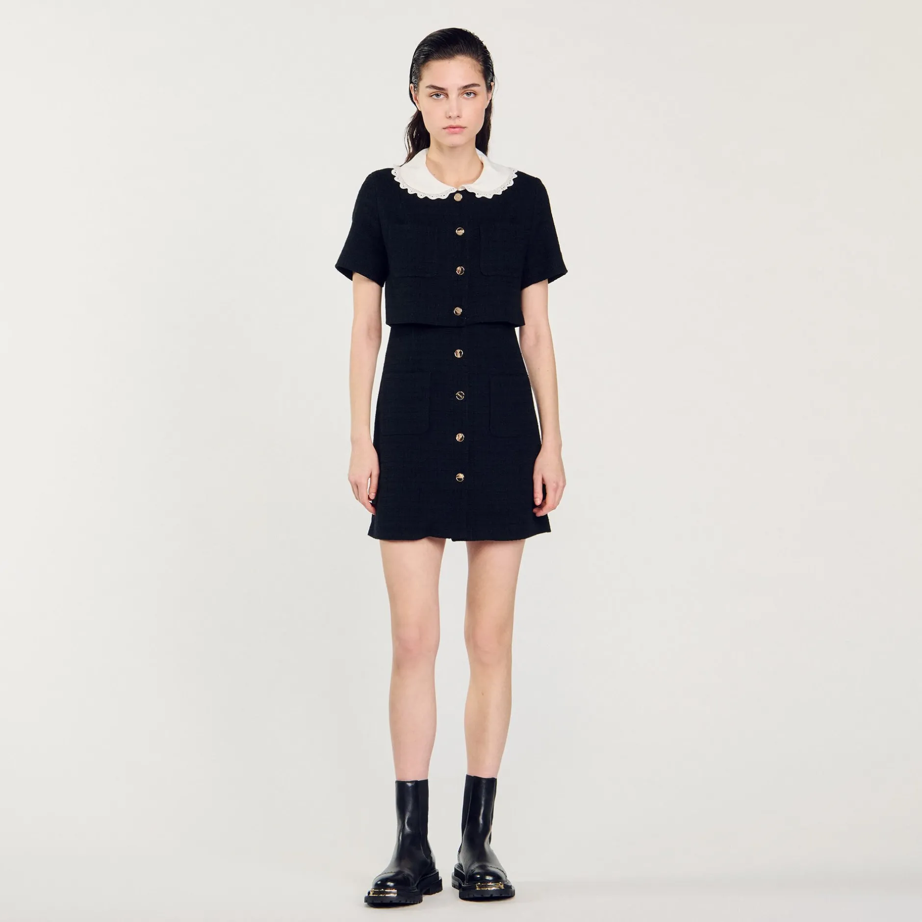 Femme SANDRO Robe Courte En Tweed