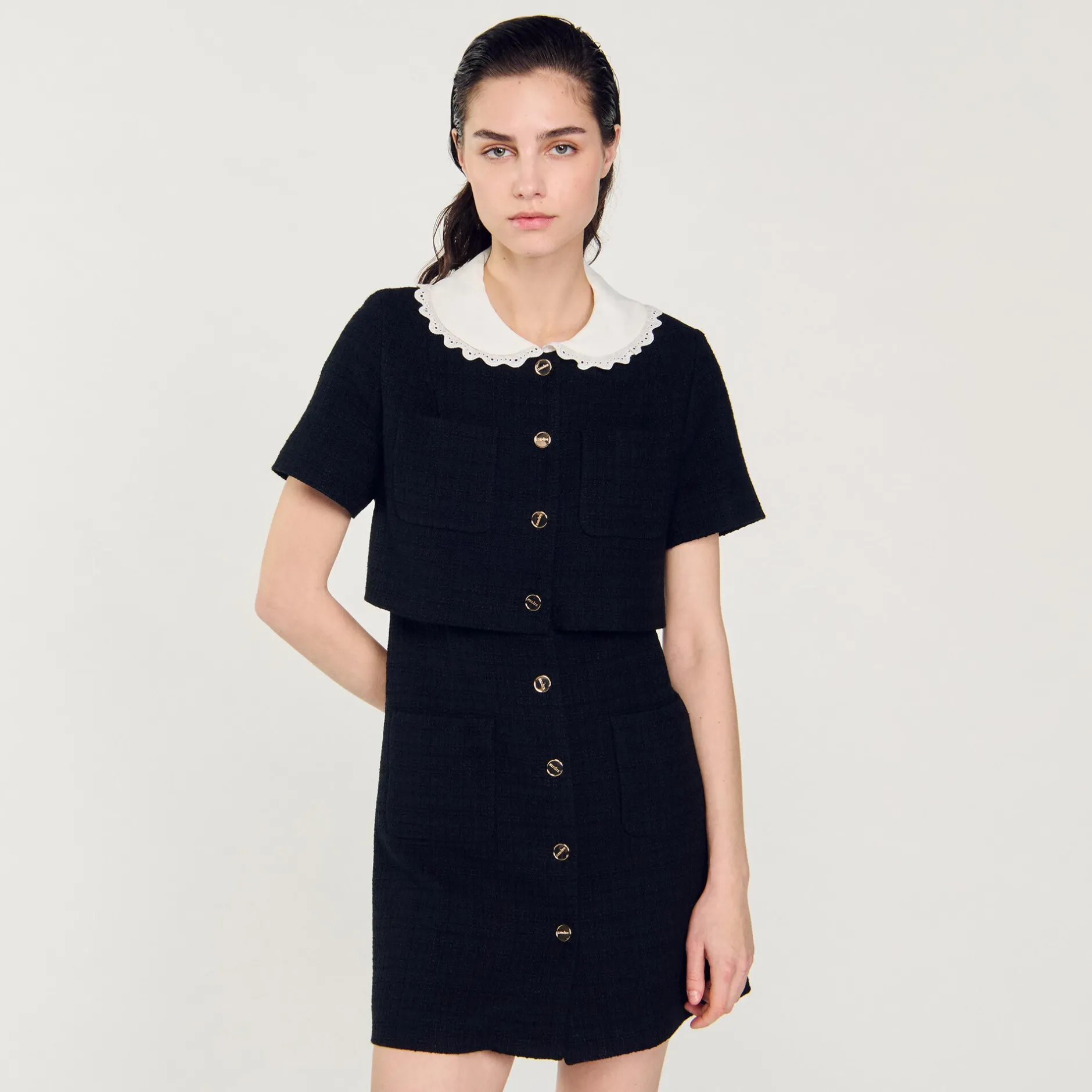 Femme SANDRO Robe Courte En Tweed