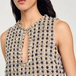 Femme SANDRO Robe Courte En Tweed