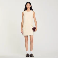 Femme SANDRO Robe Courte En Tweed à Détails Strass