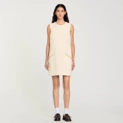 Femme SANDRO Robe Courte En Tweed à Détails Strass